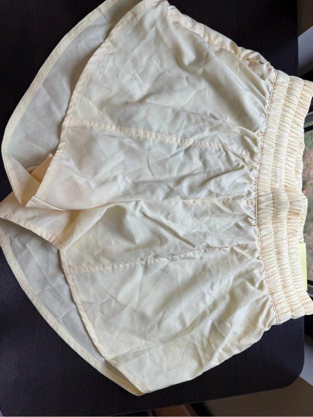 Yellow Elastic-Waist running Shorts
